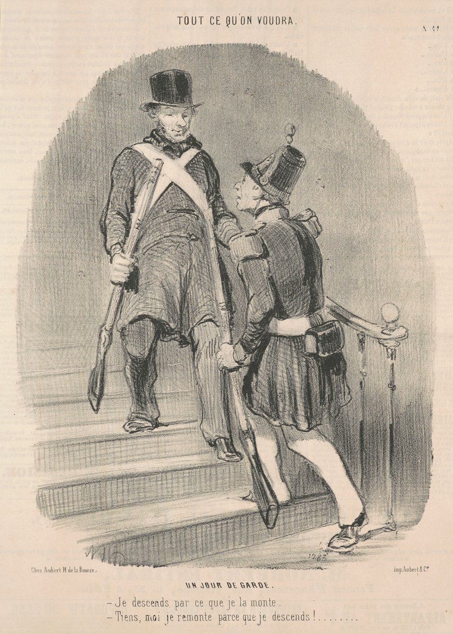 Un jour de garde - Honoré Daumier