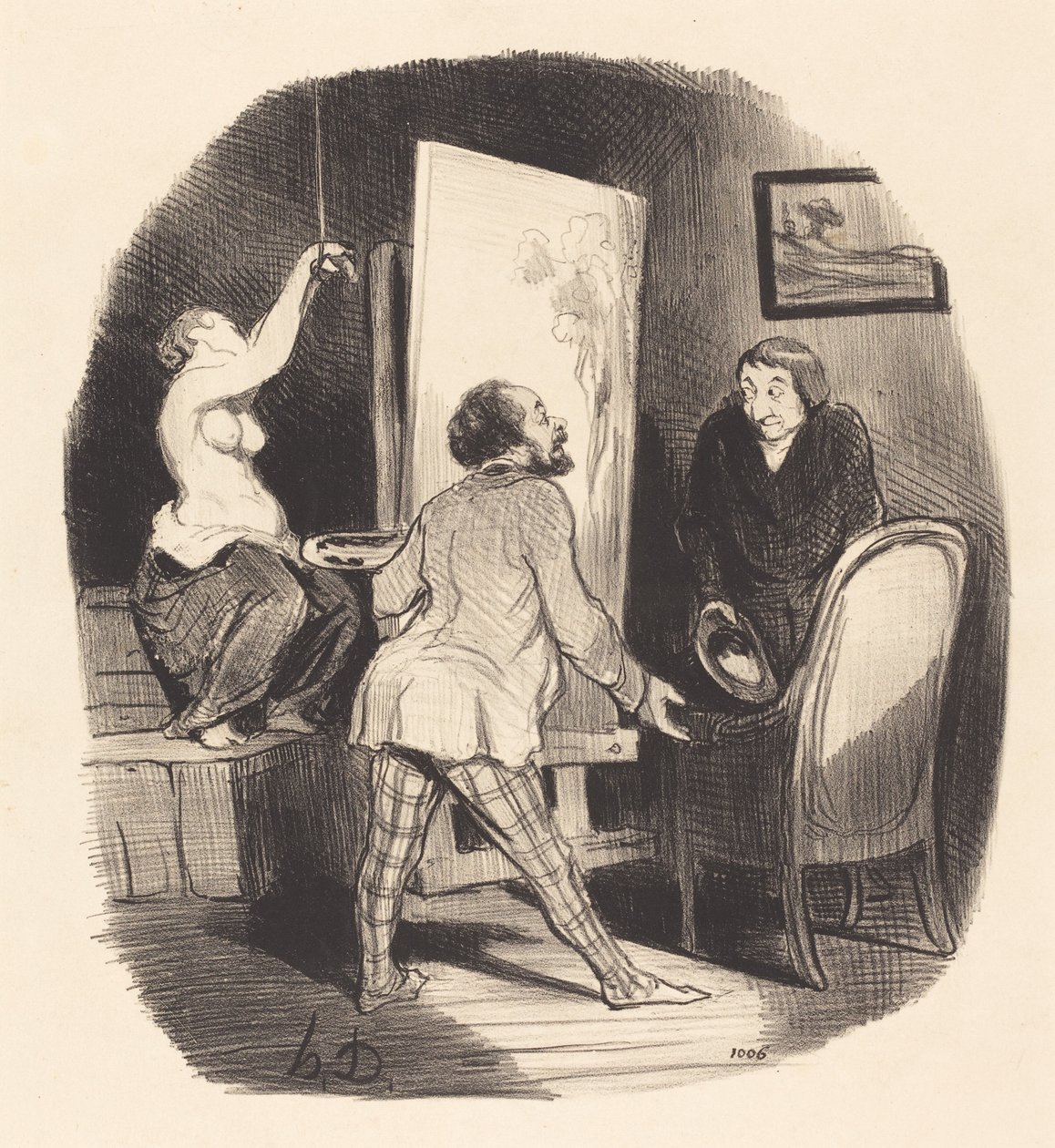Une position difficile - Honoré Daumier