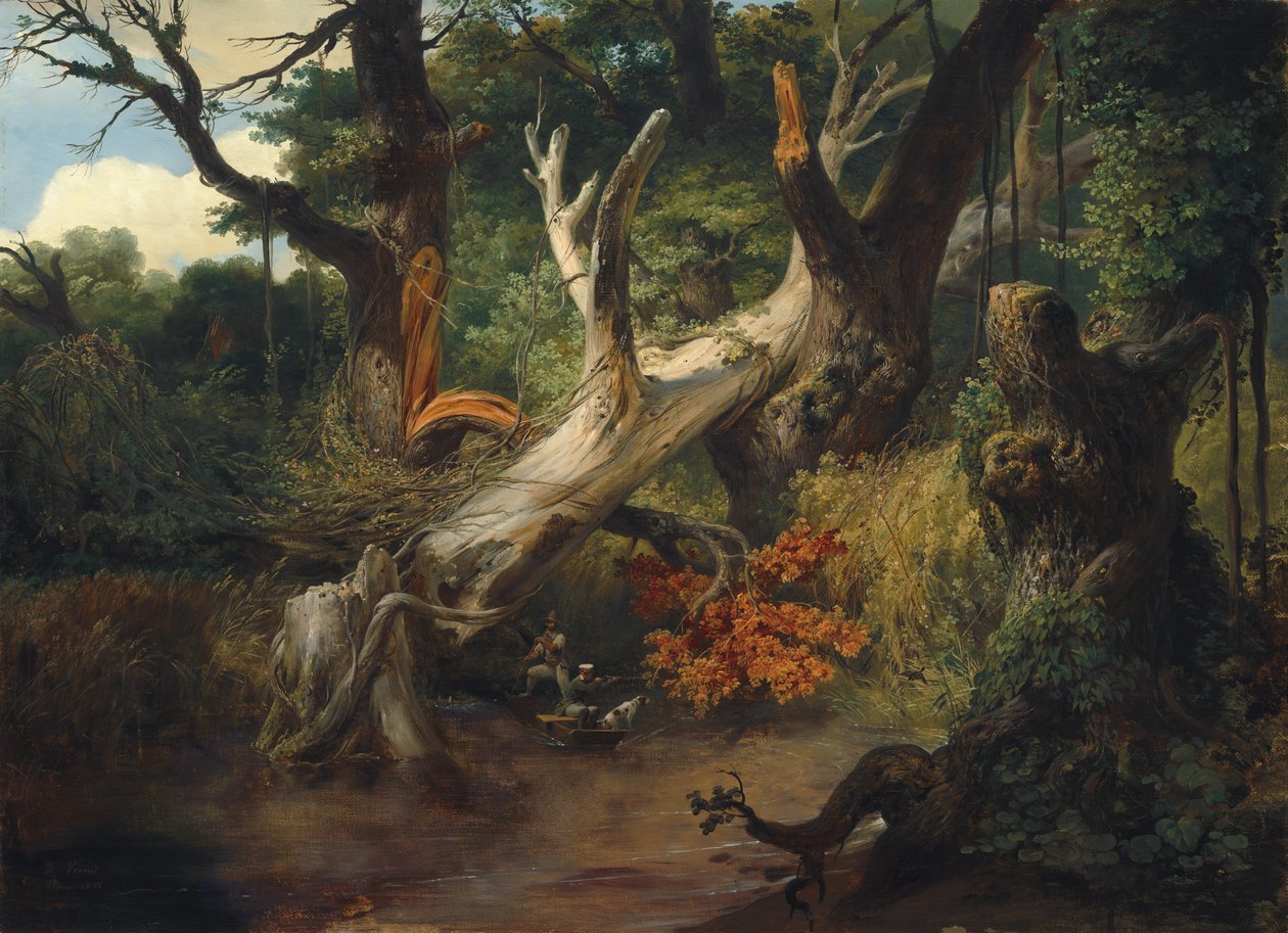 Chasse dans les Marais Pontins - Emile Jean Horace Vernet