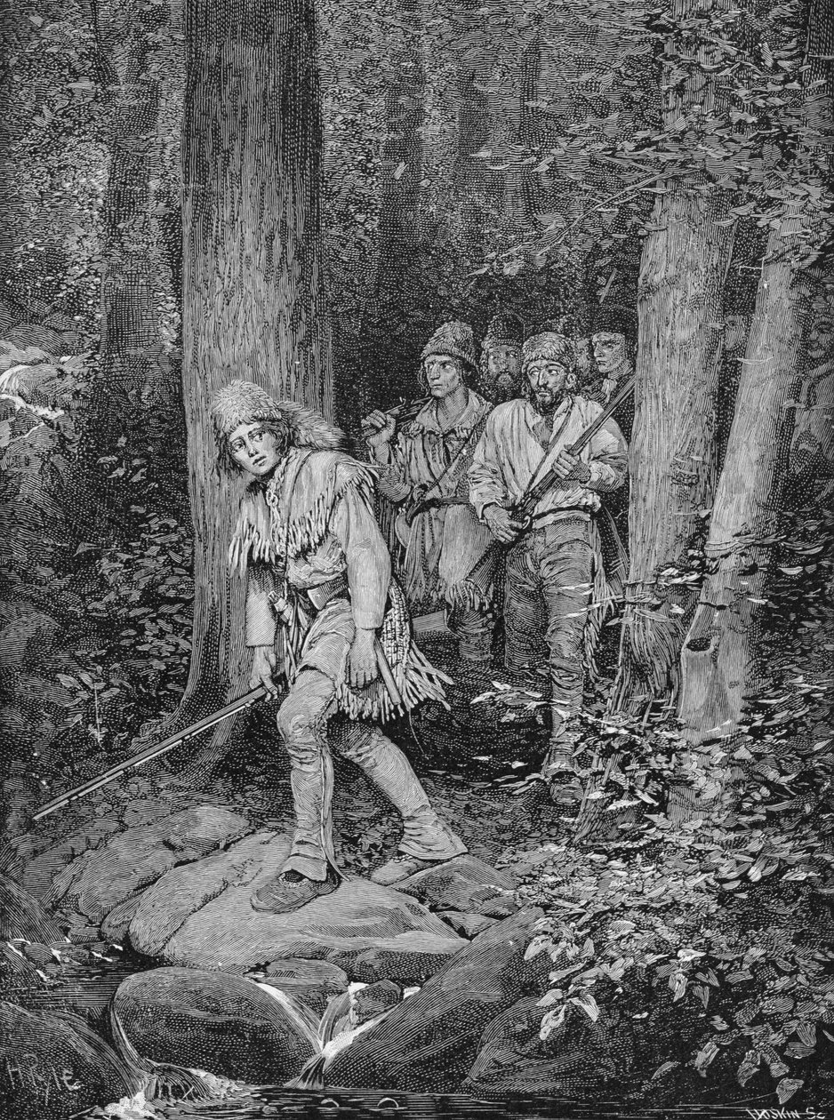 Joseph Brown menant sa compagnie à Nicojack, le bastion des Chickamaugas, gravé par Robert Hoskin, illustration de 