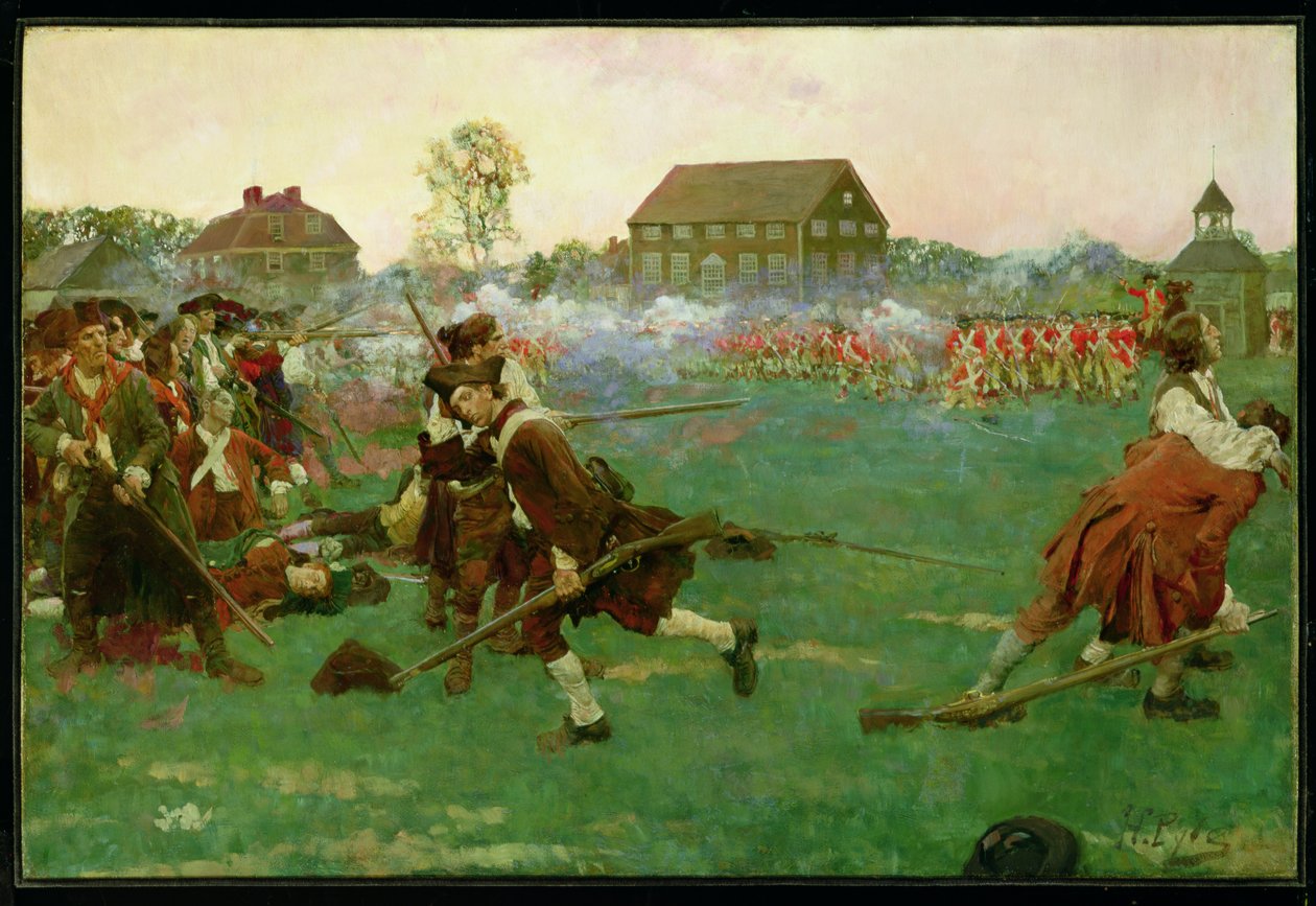 Le combat sur Lexington Common, 19 avril - Howard Pyle