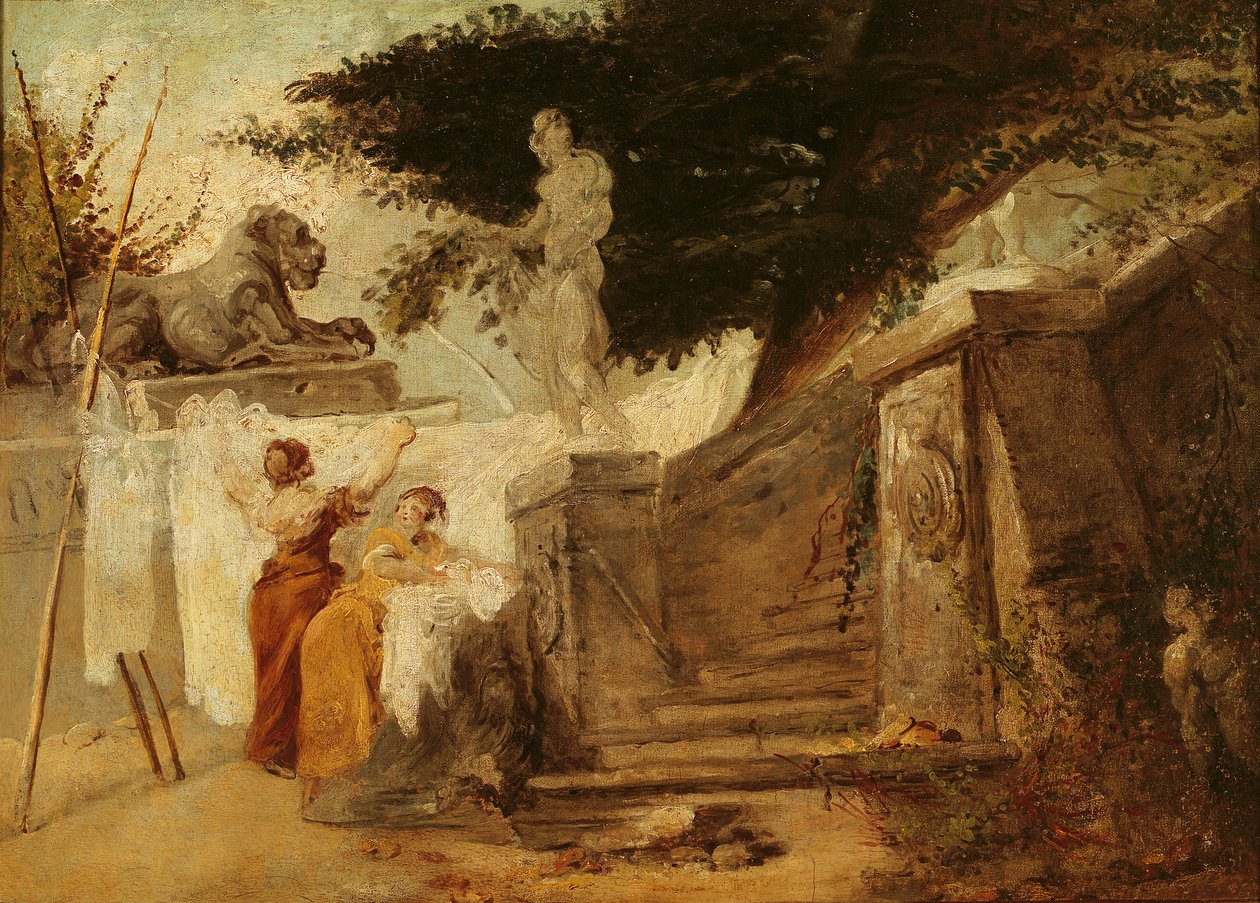 Blanchisseuses dans un jardin, vers 1756-61 - Hubert Robert
