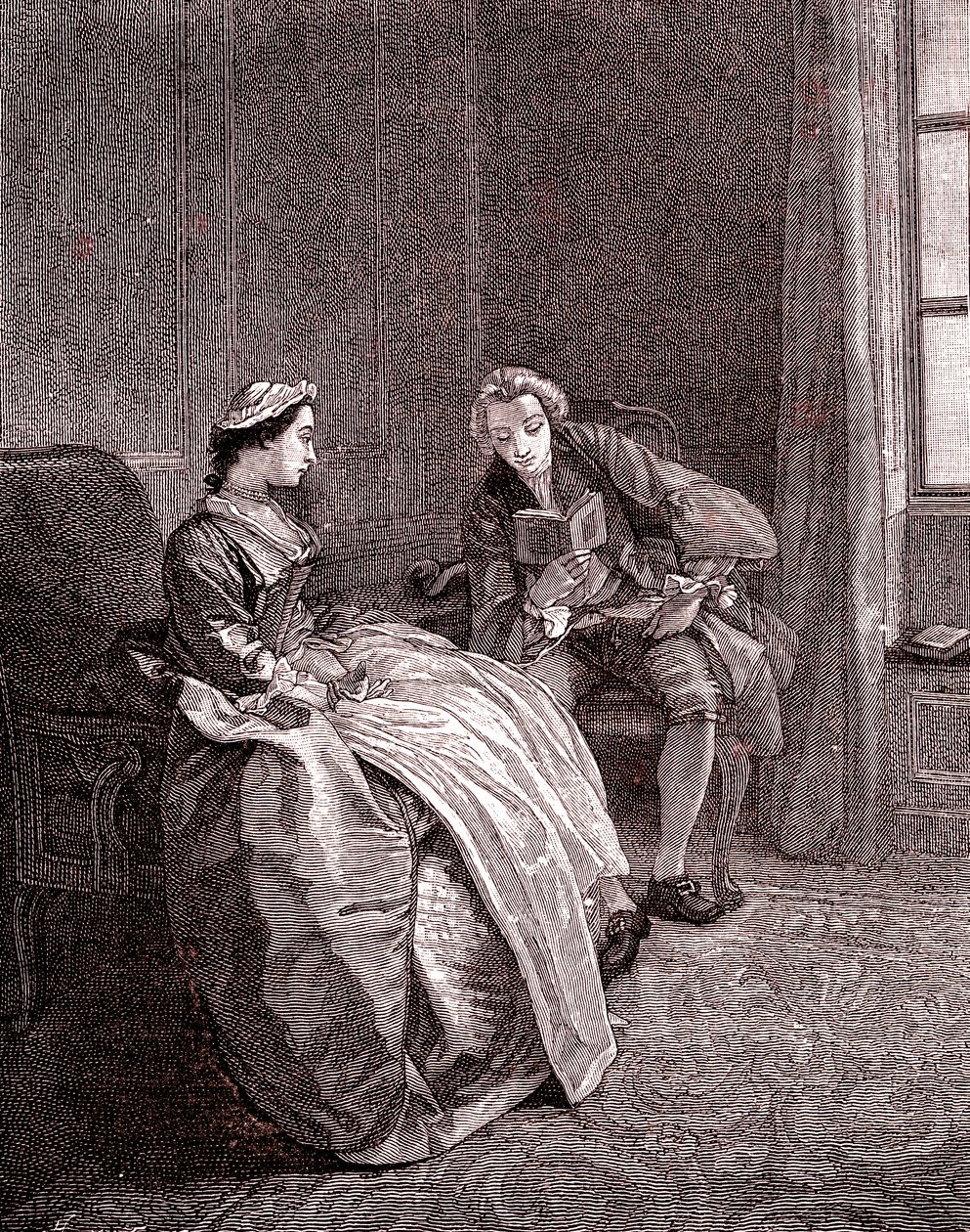 Un gentleman lisant au 18ème siècle - Hubert Francois Gravelot