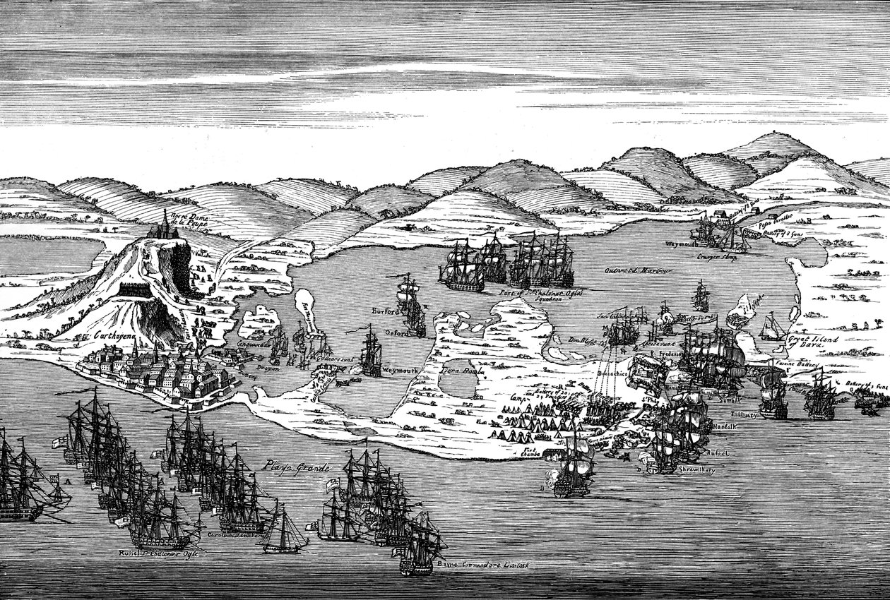 Action à Carthagène, Colombie - Hubert Francois Gravelot