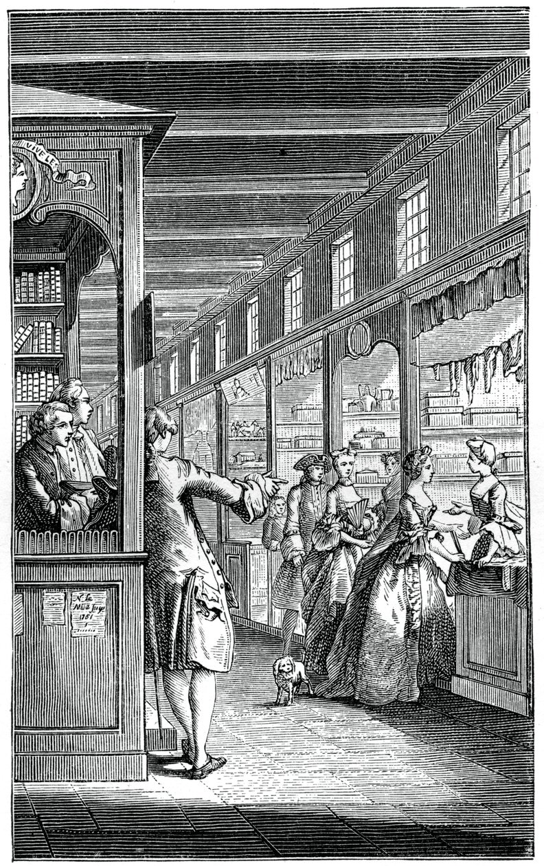 Les galeries du palais, 1885 - Hubert Francois Gravelot
