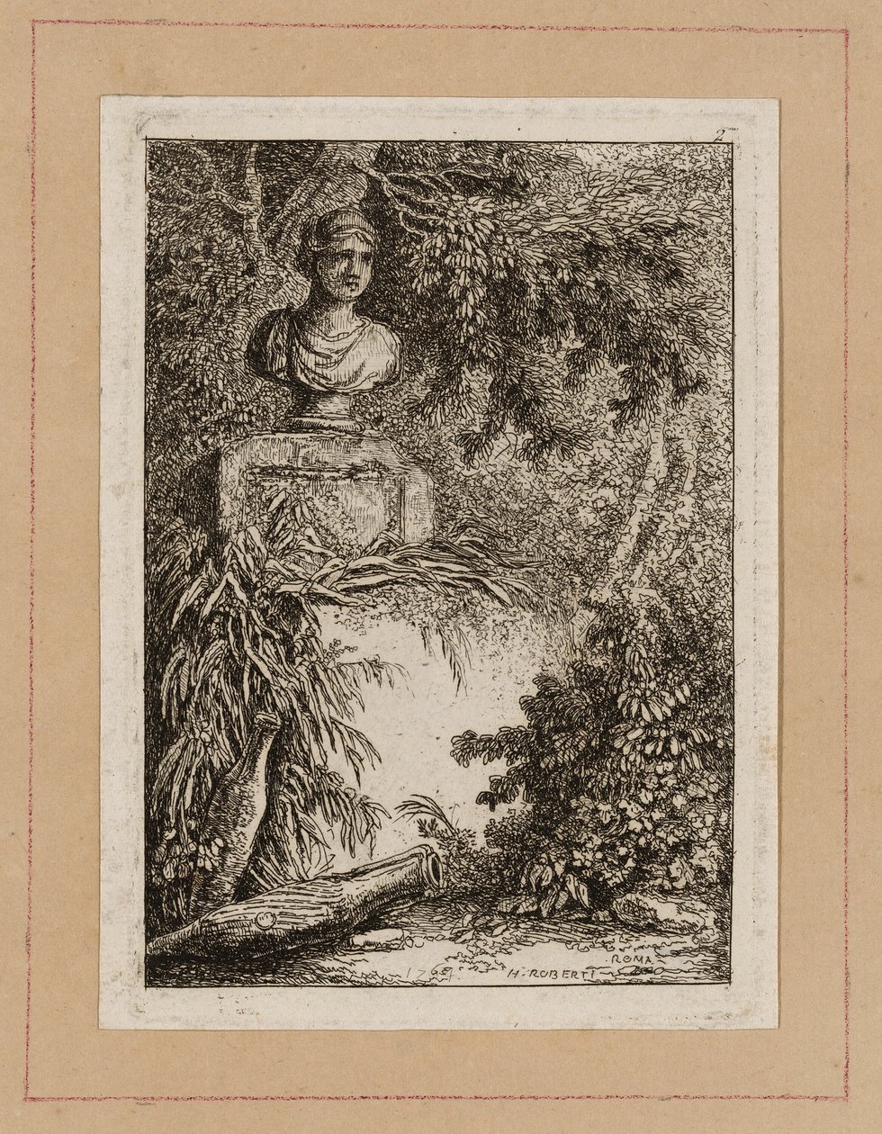 Planche Deux de Soirées à Rome - Hubert Robert