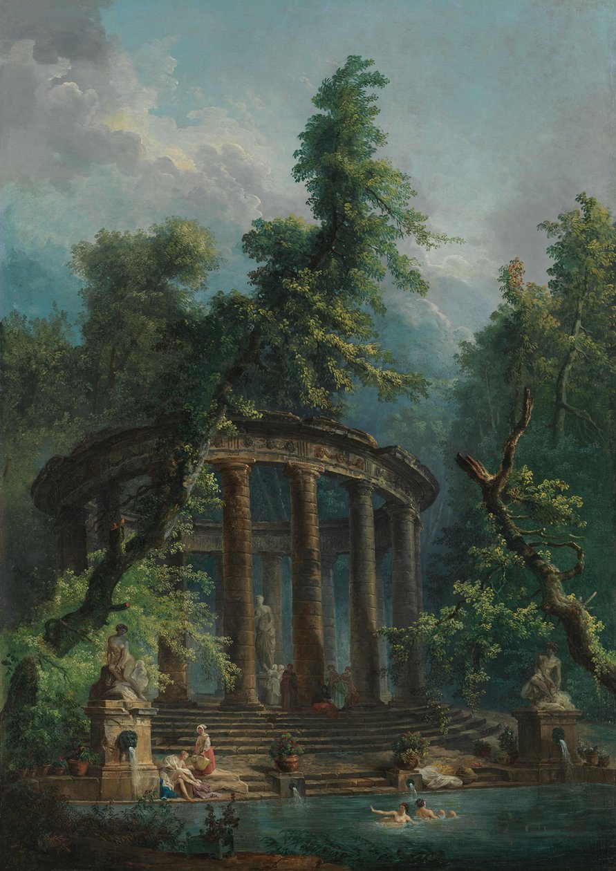 Le Bassin de baignade, vers 1780 - Hubert Robert