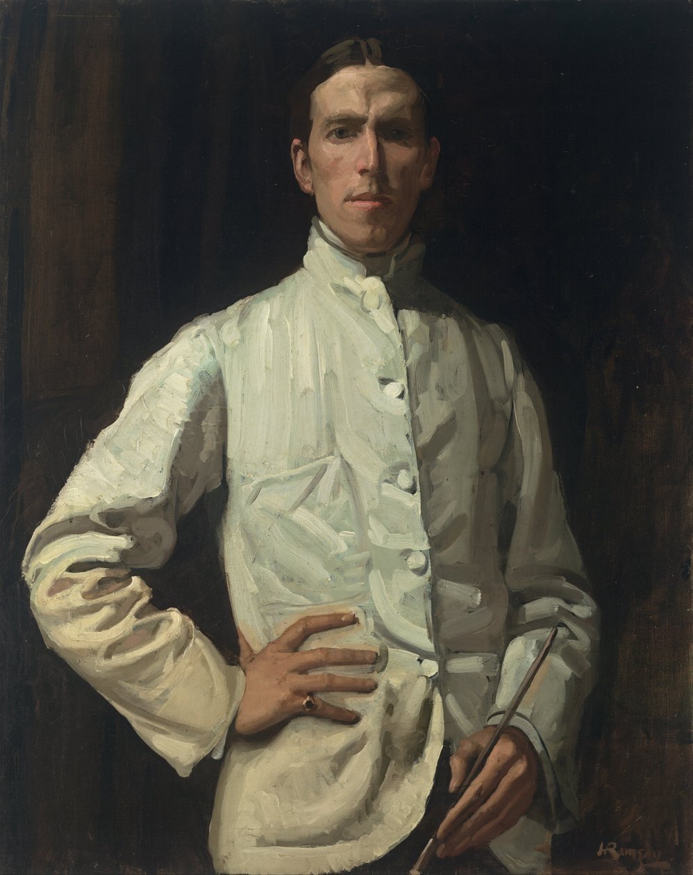 Autoportrait en veste blanche - Hugh Ramsay