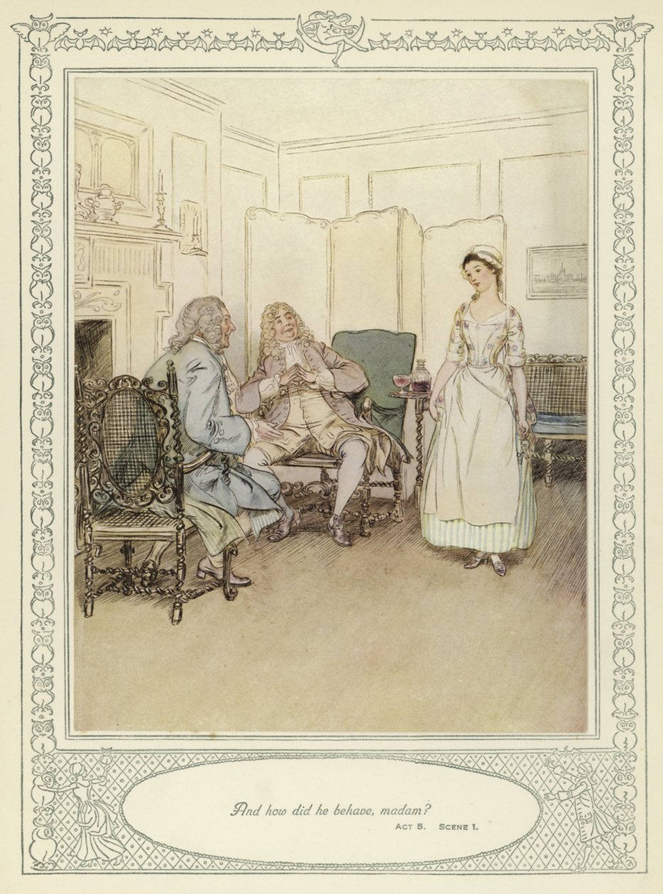 Illustration pour She Stoops to Conquer de Goldsmith - Hugh Thomson