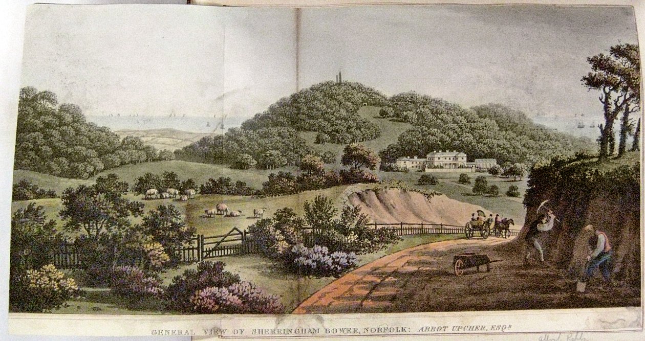 Vue générale de Sherringham Bower, Norfolk: Abbot Upcher, c.1812 - Humphry Repton