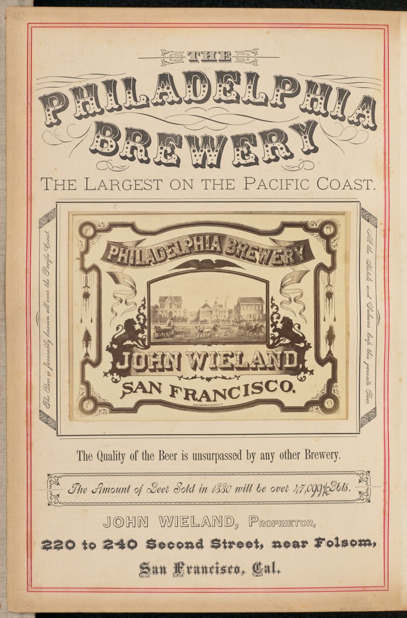 [Philadelphia Brewery, San Francisco] - I. W. Taber