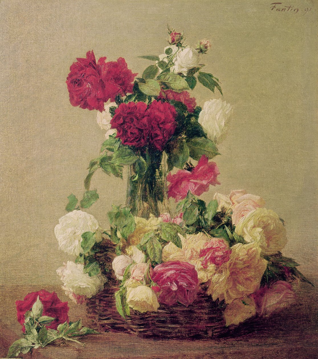 Roses, 1891 - Ignace Henri Jean Fantin Latour