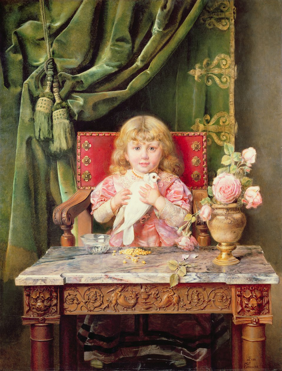 Jeune fille avec une colombe - Ignacio Leon y Escosura