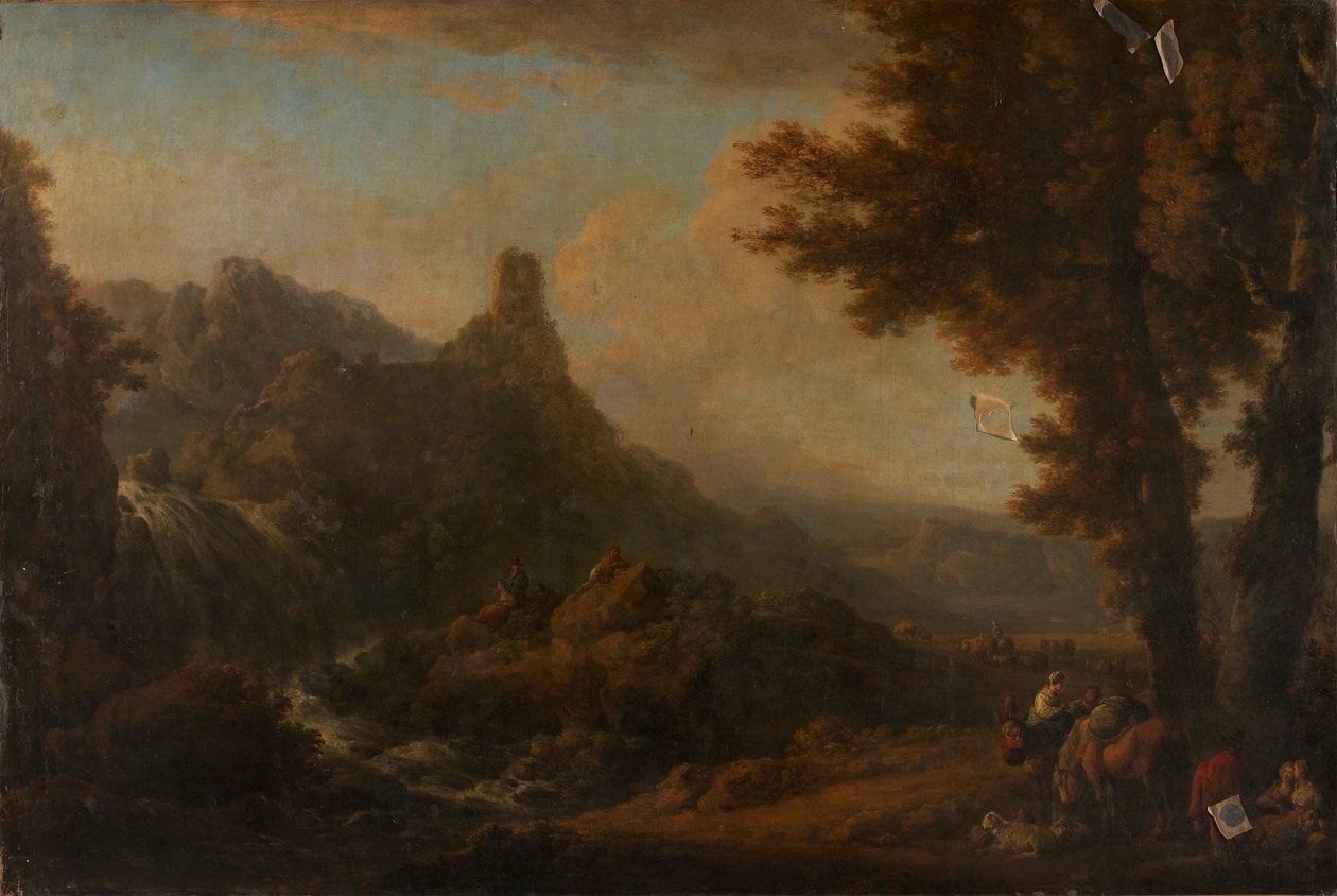 Paysage avec cascade - Ignaz Du Vivier