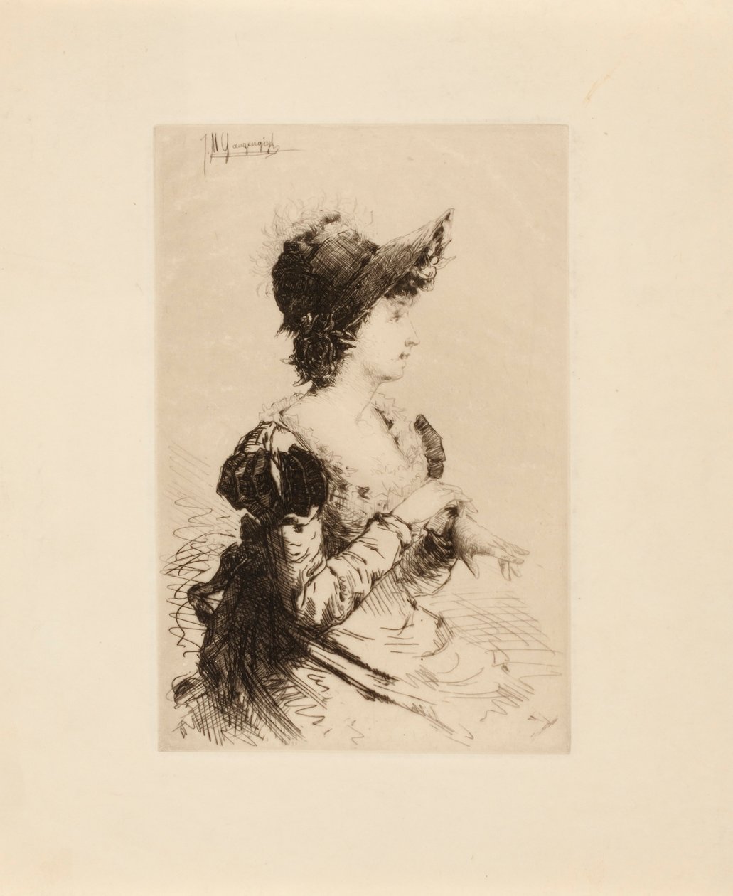 Sans titre (femme mettant des gants) - Ignaz Marcel Gaugengigl