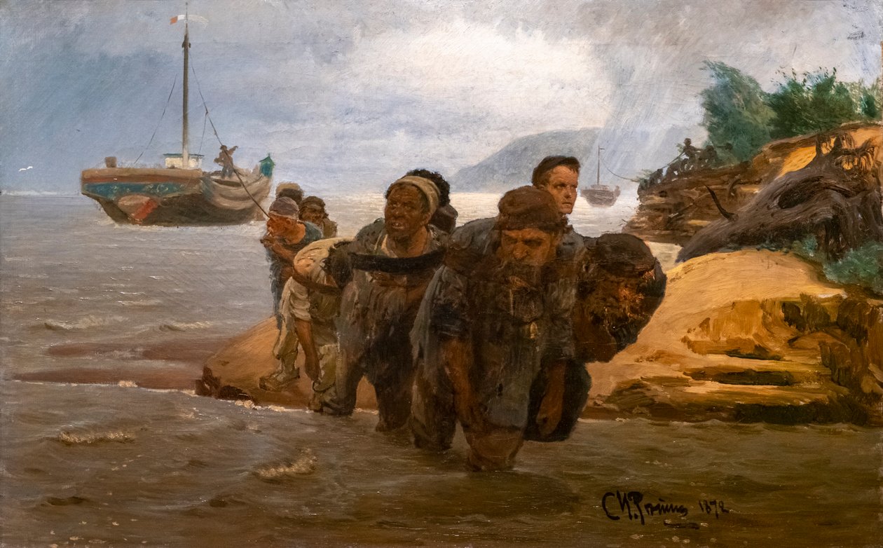 Tours traversant un gué - Ilya Efimovich Repin