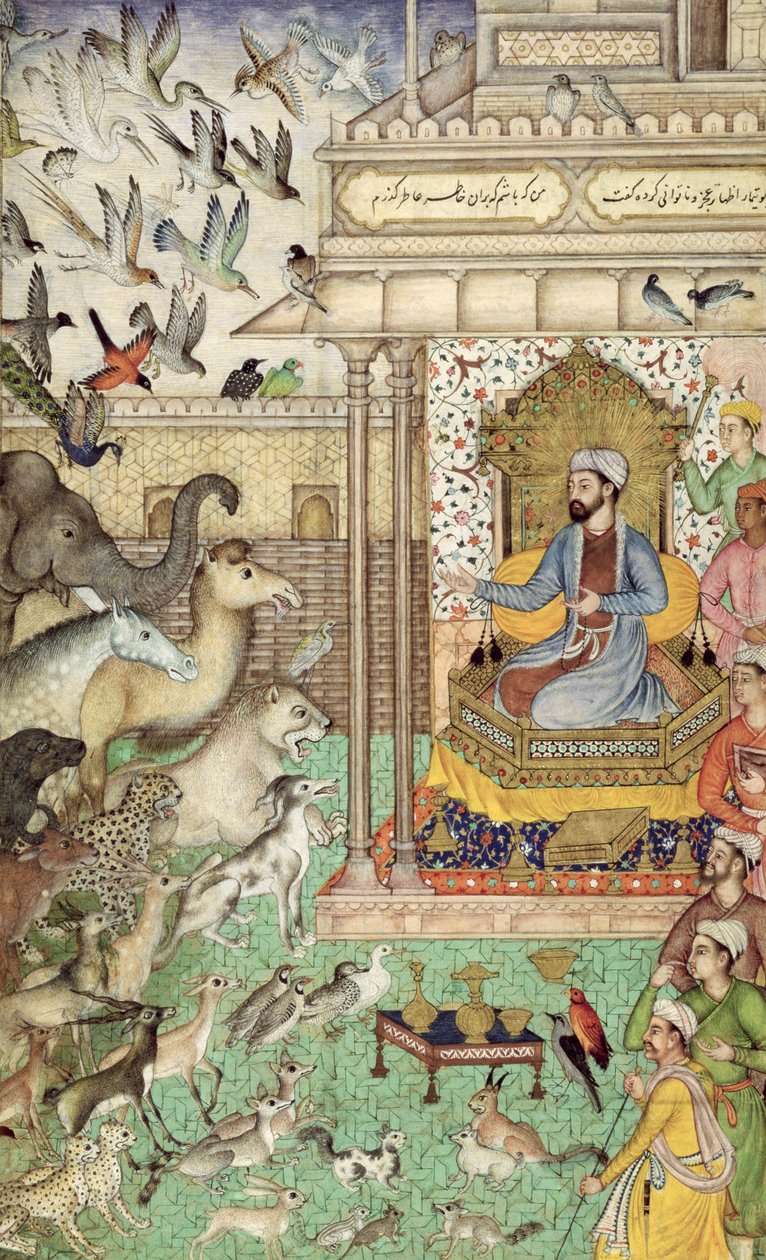 Le roi Salomon et les animaux, c.1595 - Indian School