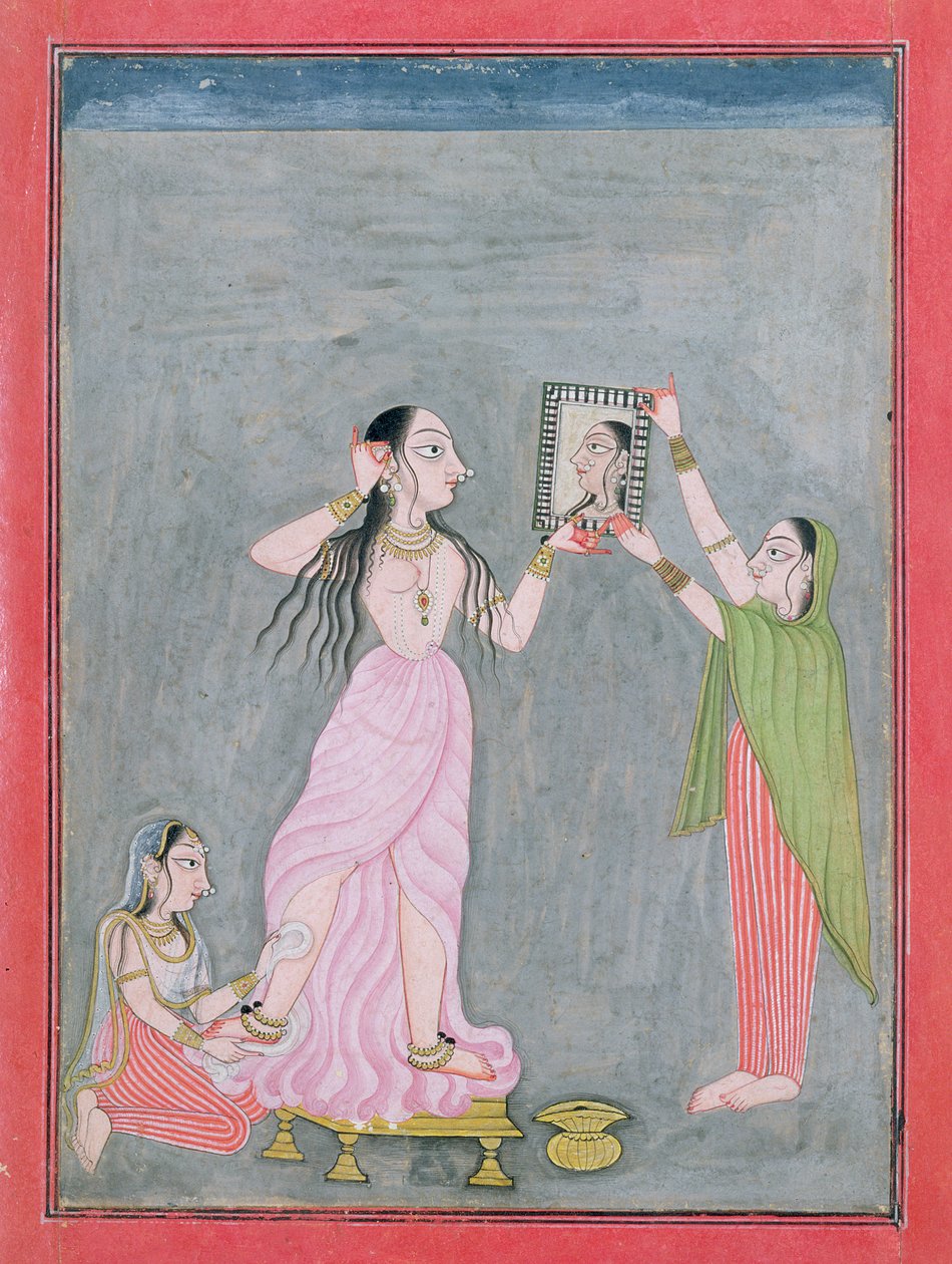 Dame à sa toilette, Mankot, c.1730 - Indian School