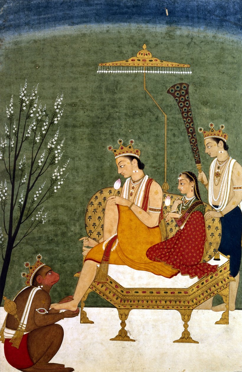 Septième incarnation de Vishnu en Rama-Chandra : Rama et Sita réunis - Indian School