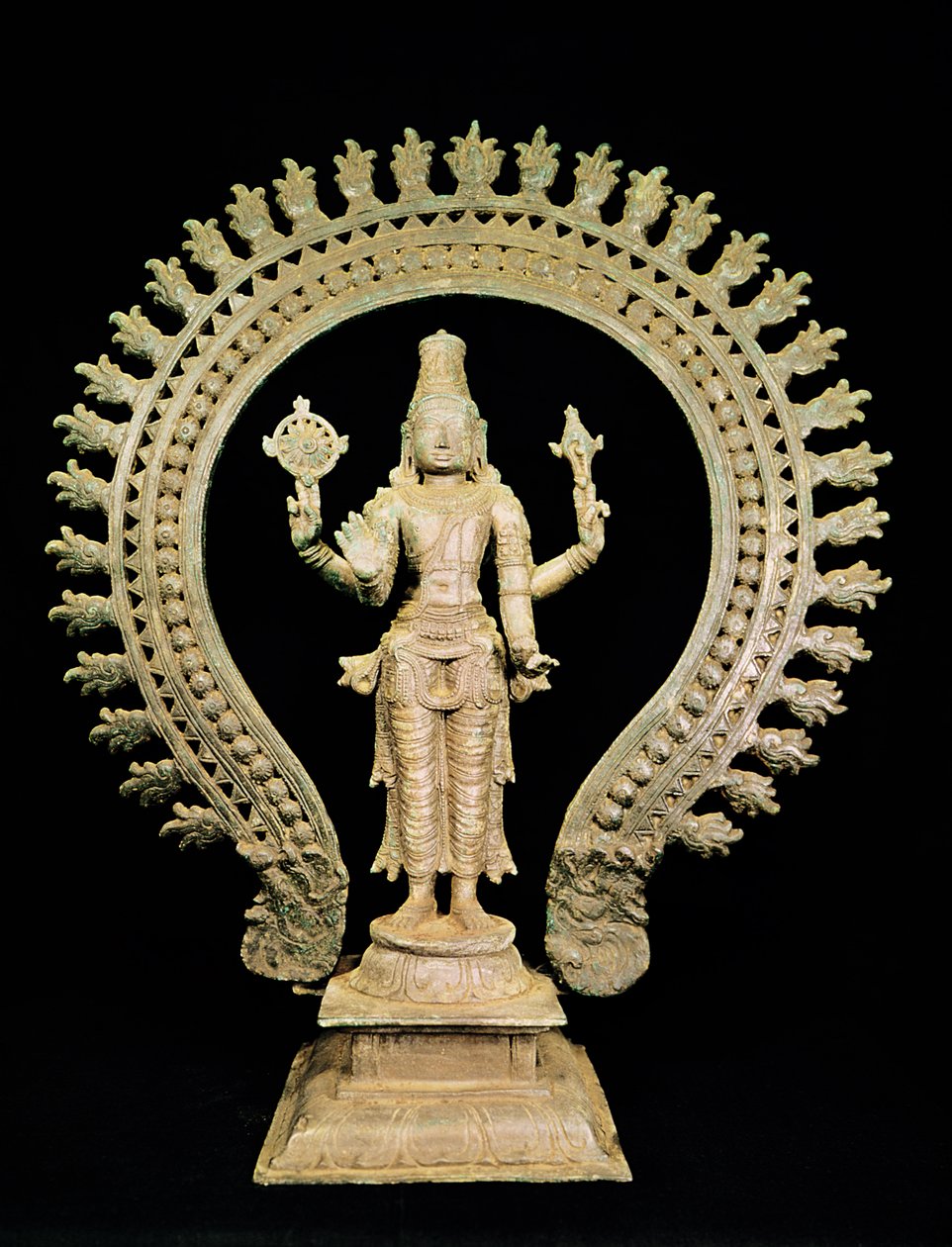 Vishnu, fin de la période Chola (bronze) - Indian School