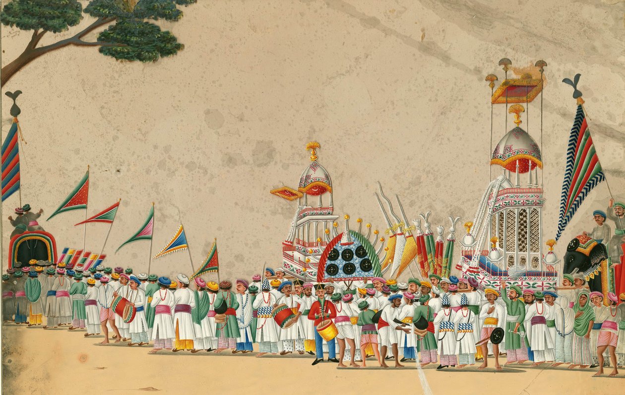 Procession de festival, vers 1800 - Indian Art