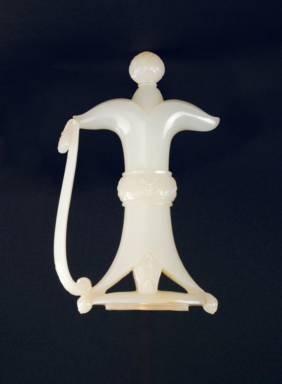 Poignée de poignard avec motif floral (néphrite) - Indian School
