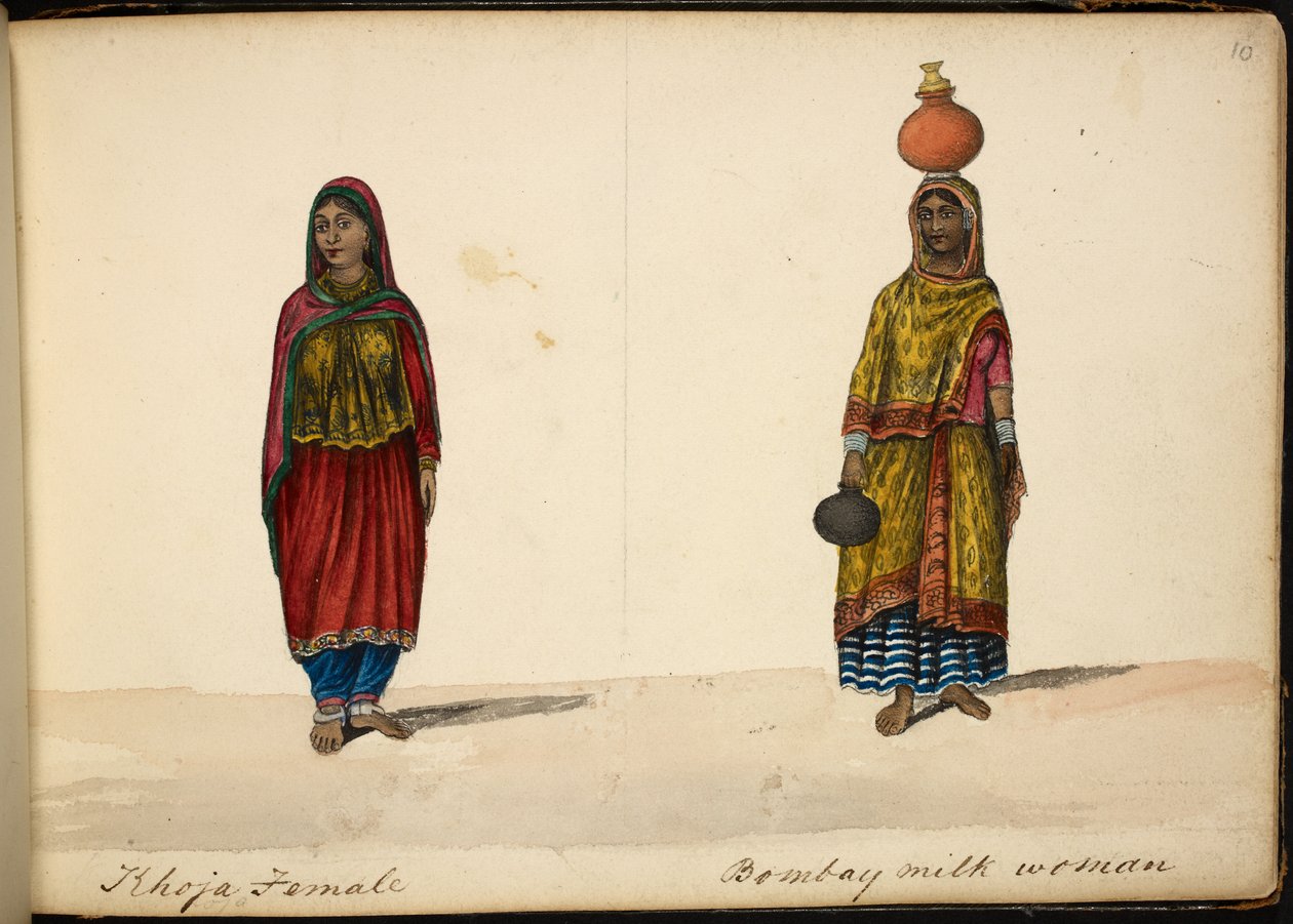 Femme Khoja; Vendeur de lait de Bombay - Indian School