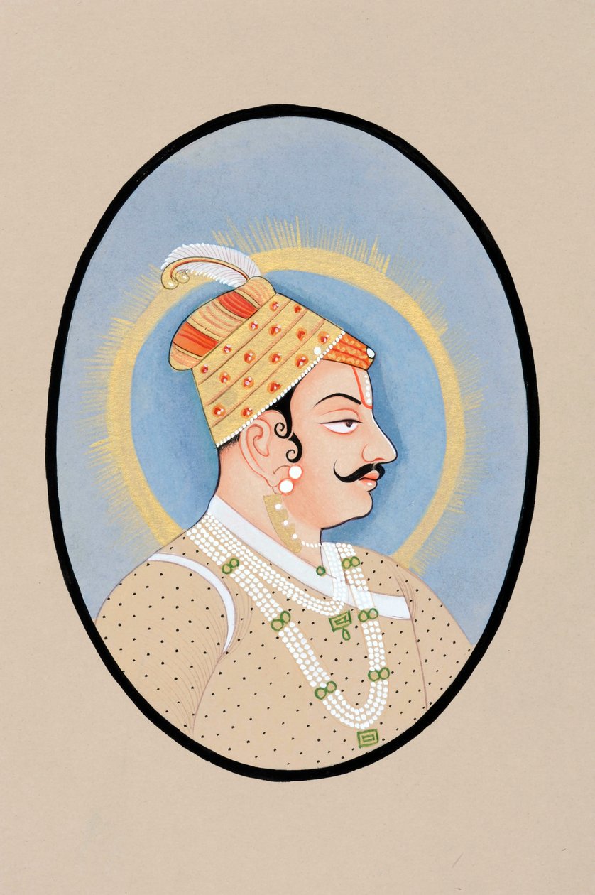 Peinture miniature de Maharaja Pratap Singh Kishangarh - Indian School