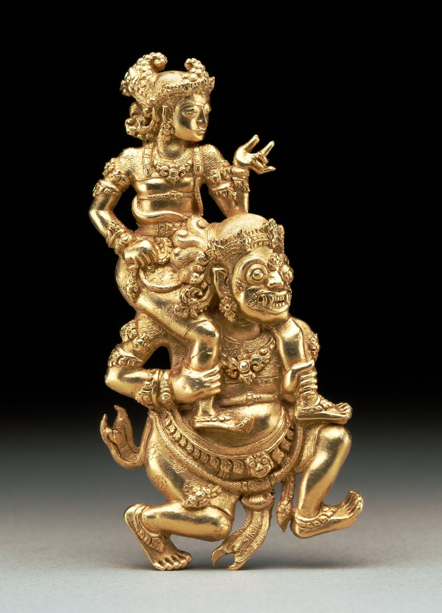 Sutasoma et Kalmasapada (repoussé or) - Indonesian School