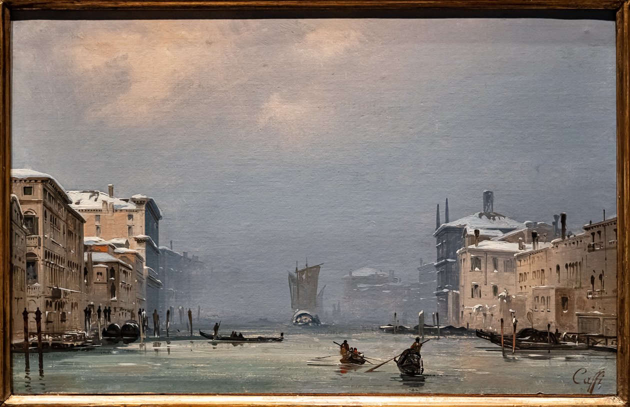 Neige et brouillard sur le Grand Canal - Ippolito Caffi