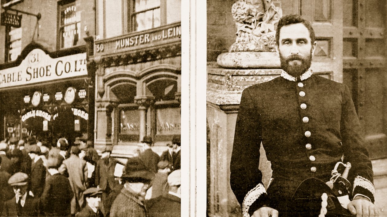Pillé par une foule de Dublin : un magasin de chaussures dans Sackville Street, et instigateur de la rébellion irlandaise avec l