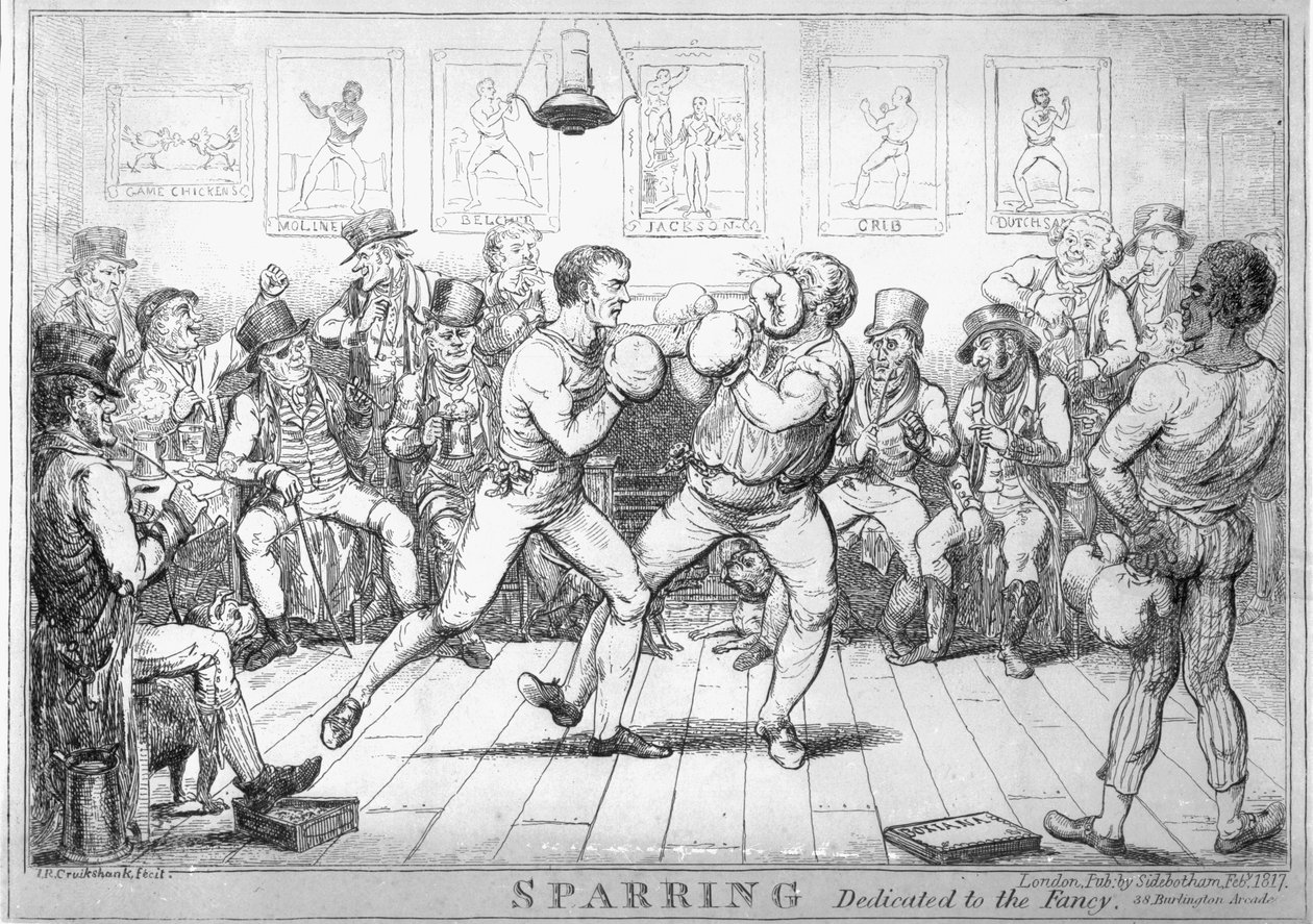 Sparring, 1817 - Isaac Robert Cruikshank