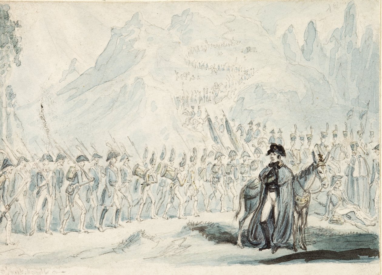 Wellington dans les Pyrénées avec sa Mule - Isaac Robert Cruikshank