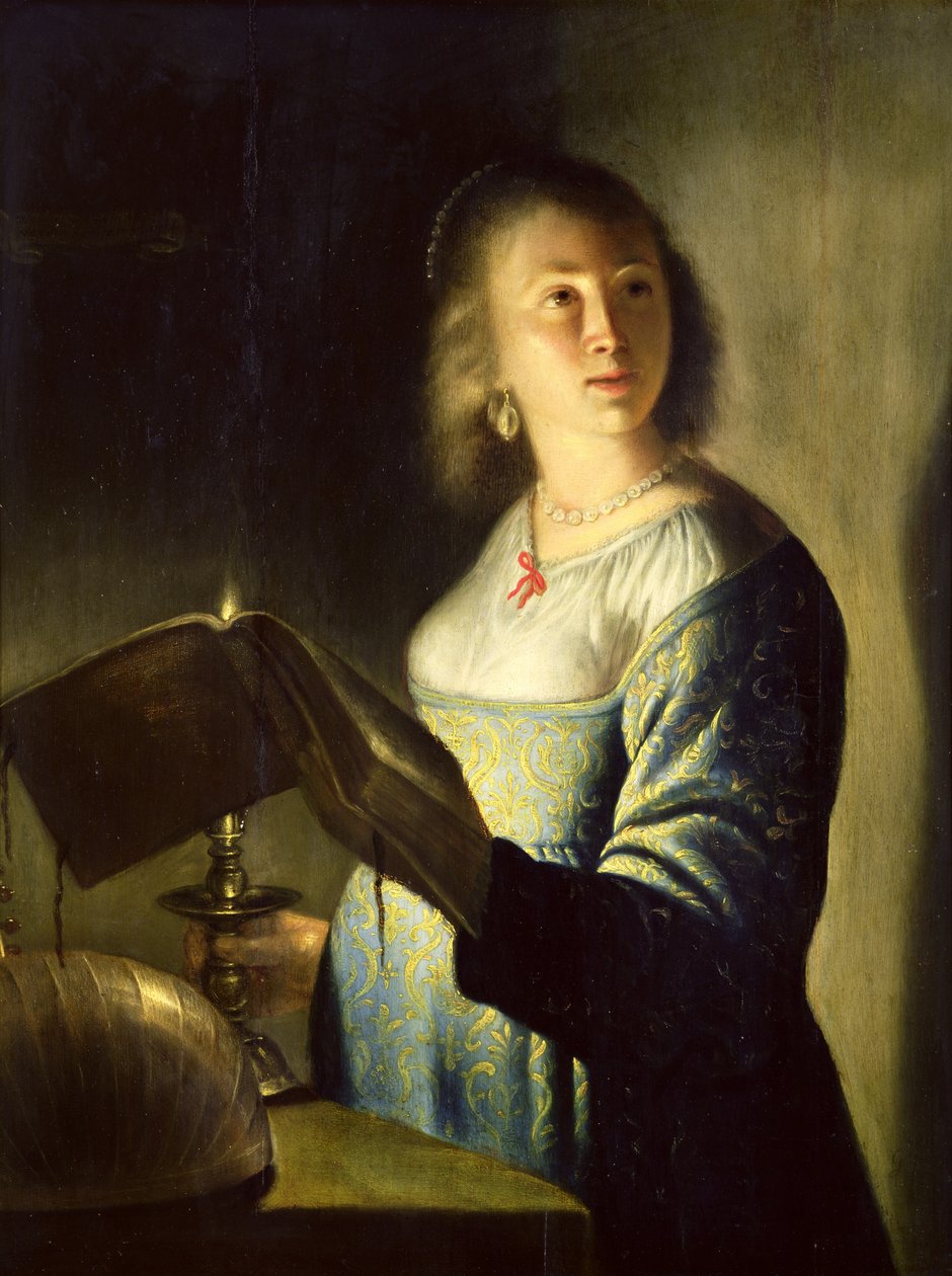 Jeune femme avec une bougie - Isaac de Jouderville