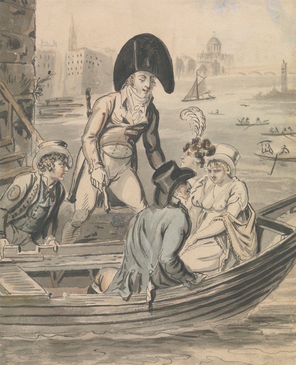 Embarquement sur le ferry - Isaac Cruikshank