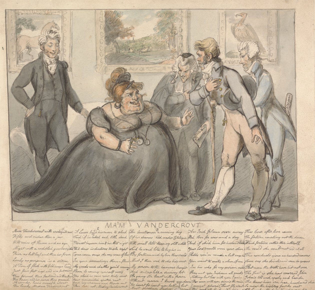 Mme Vandercrout et ses prétendants - Isaac Cruikshank