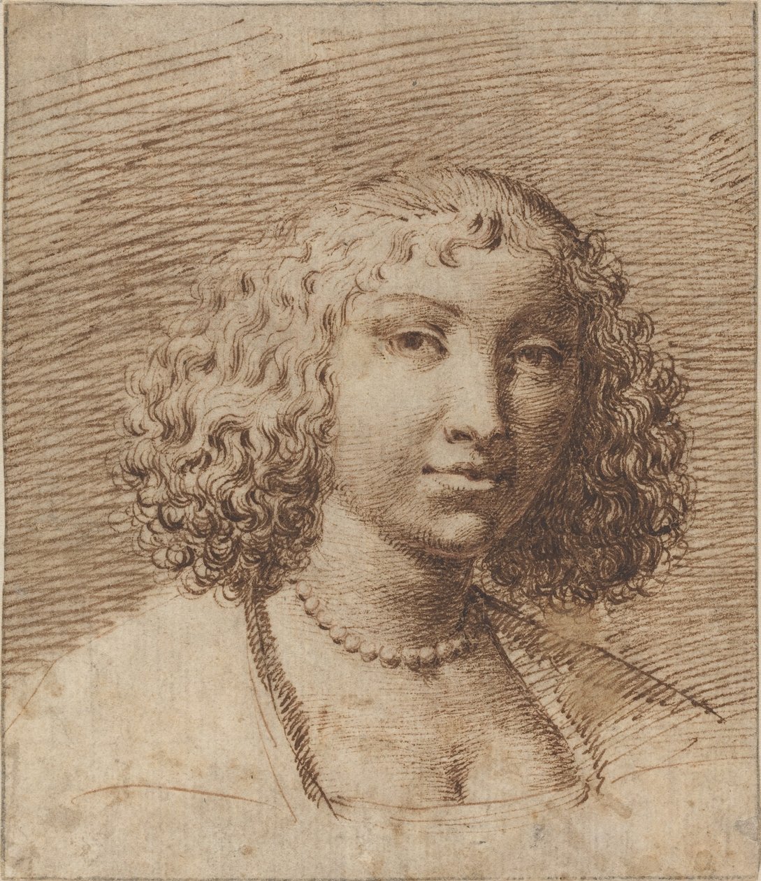 Jeune femme avec un collier de perles - Isaac Fuller