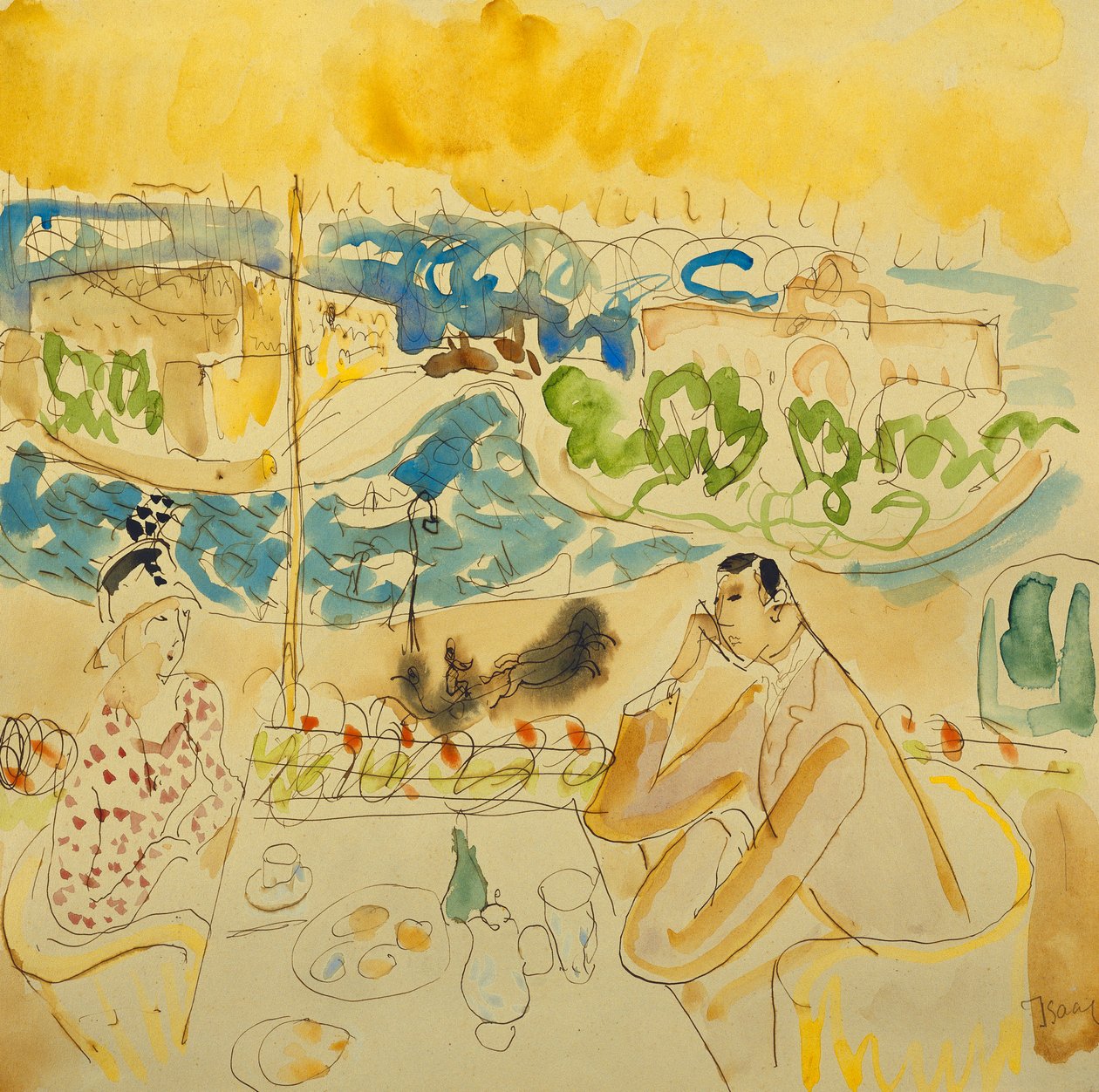Déjeuner au bord de la rivière - Isaac Grunwald