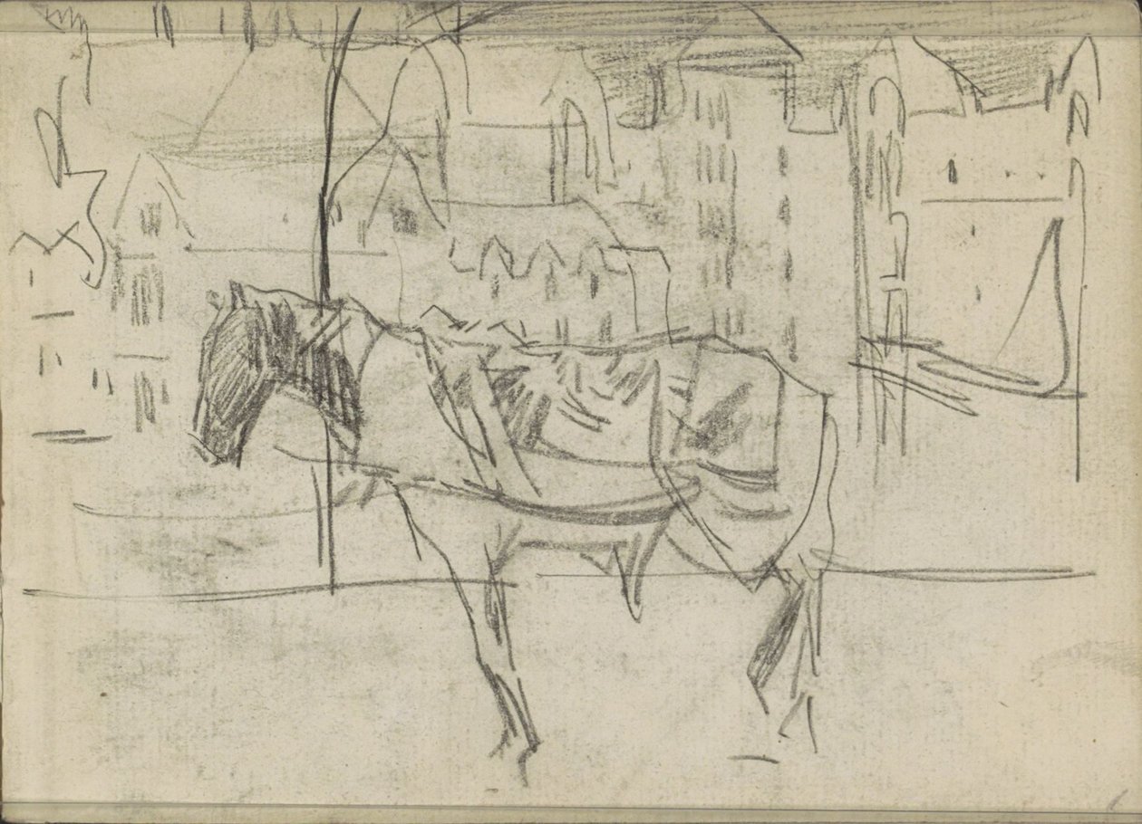 Vue de la ville avec cheval - Isaac Israels