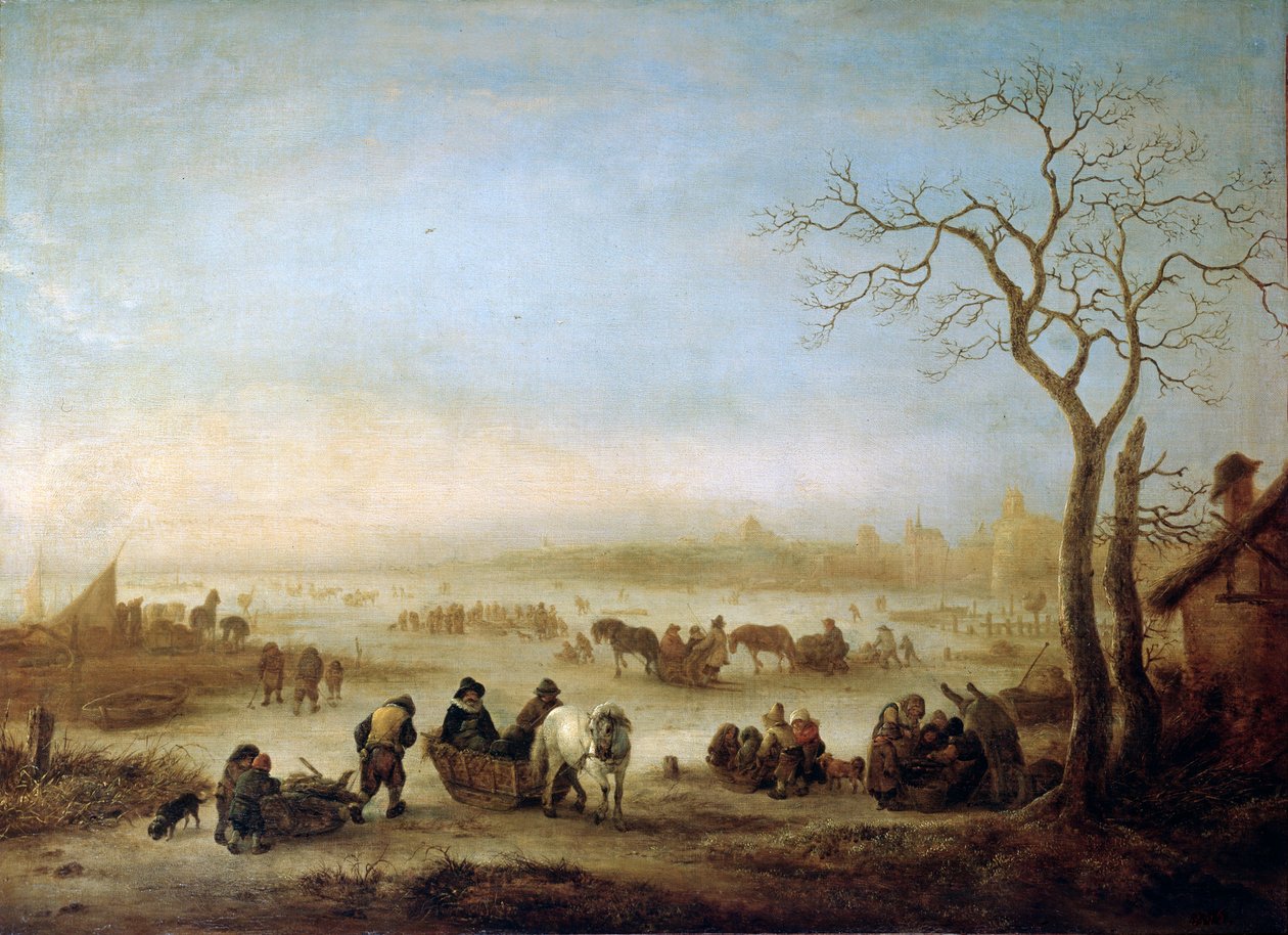 Lac gelé - Isaac van . Ostade