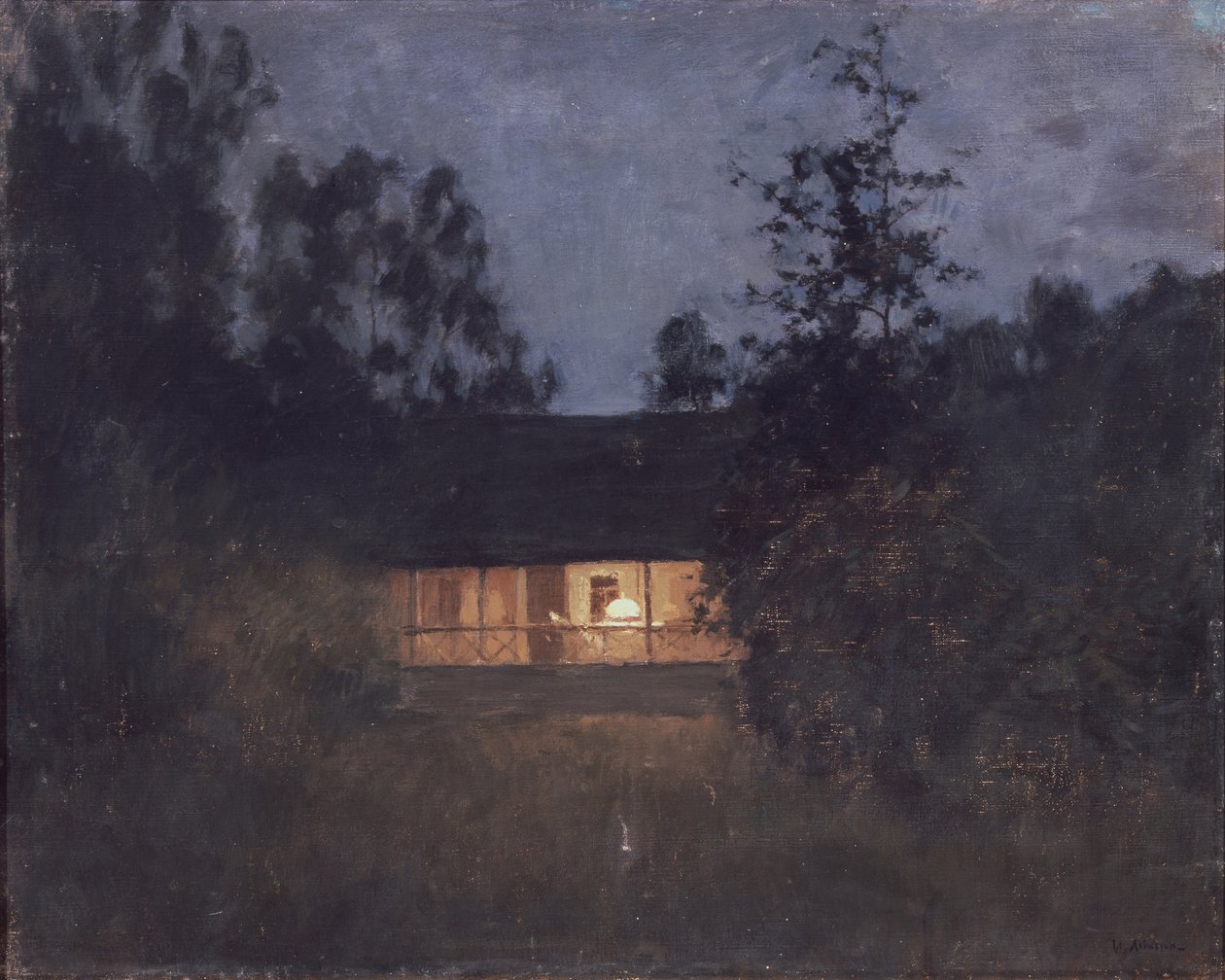 Maison de campagne au crépuscule, années 1890 - Isaak Ilyich Levitan
