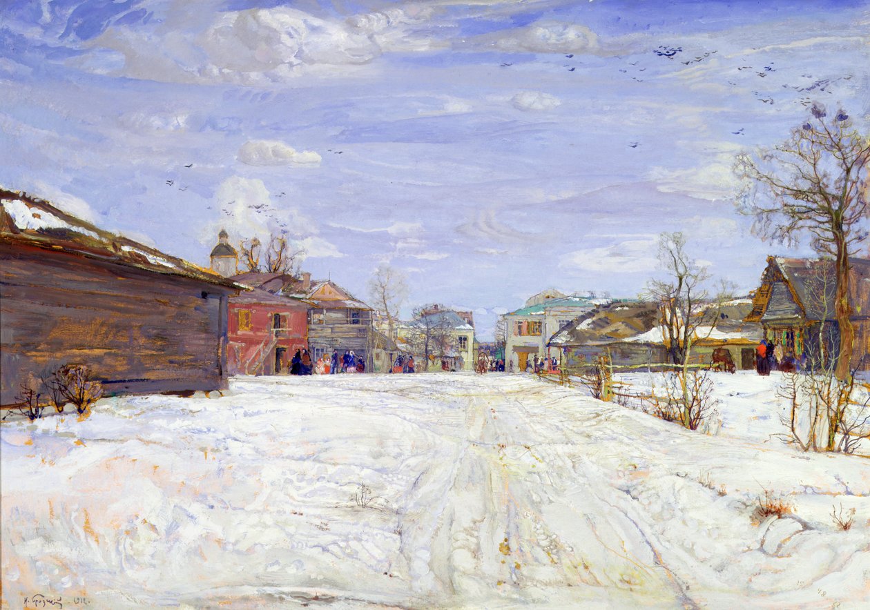 Scène de rue en hiver - Isaak Israilevich Brodsky