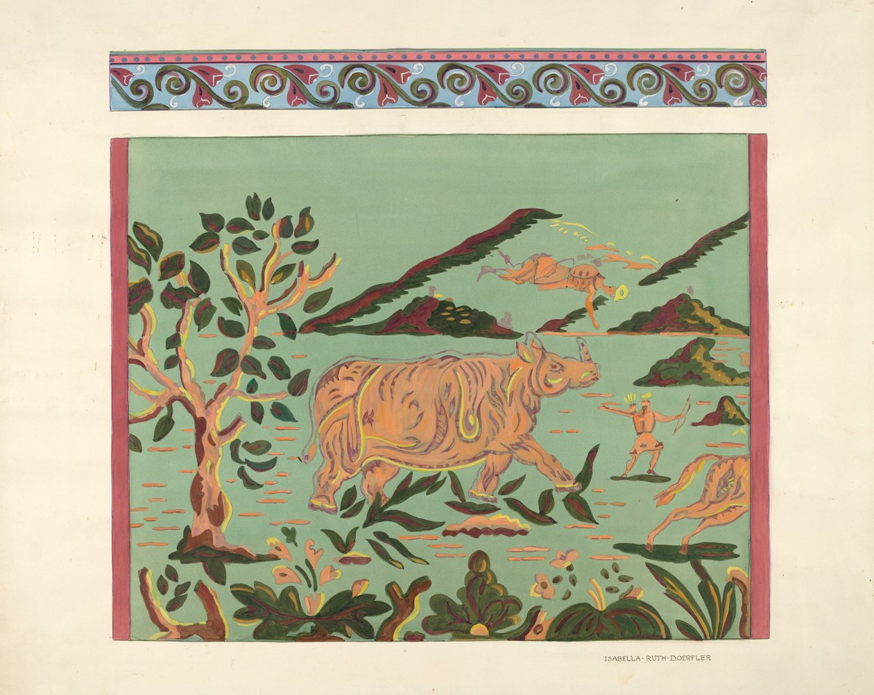 Design de boîte à chapeaux - Rhinocéros - Isabella Ruth Doerfler