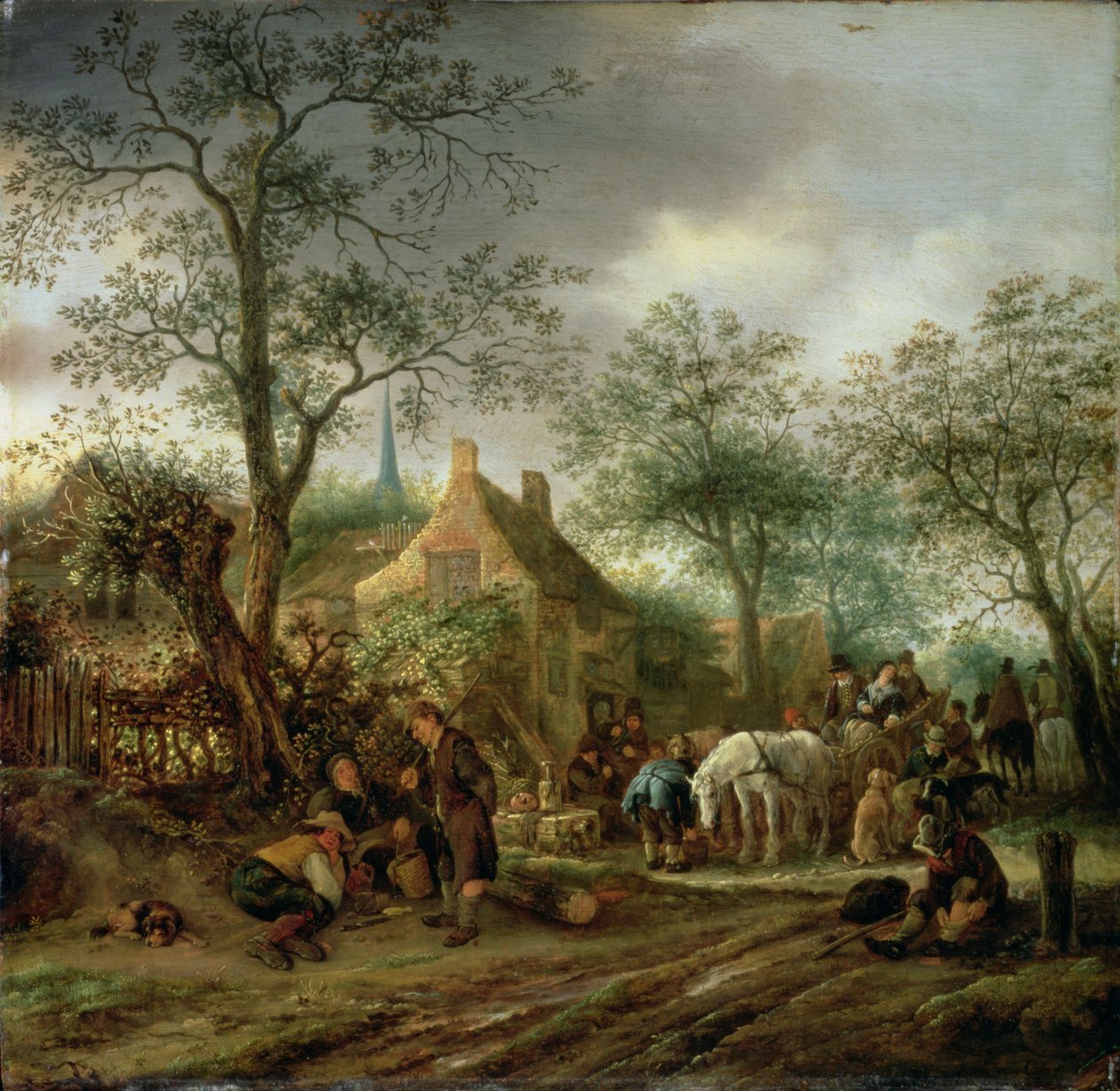 Voyageurs à une auberge - Isack van Ostade