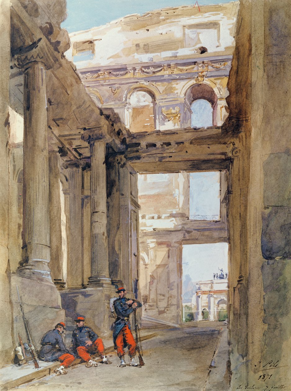 Soldats dans les ruines des Tuileries, 7 juillet 1871 - Isidore Pils