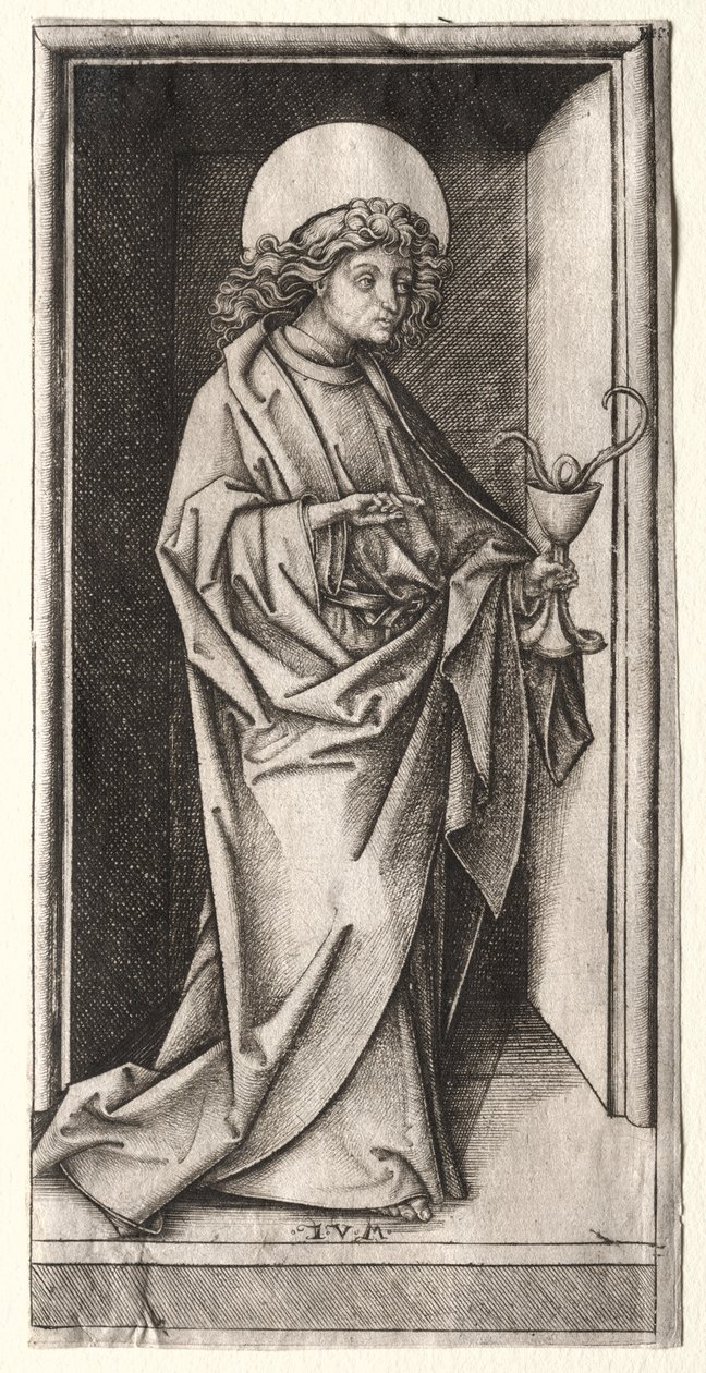 Saint Jean avec un serpent dans un calice - Israhel van Meckenem