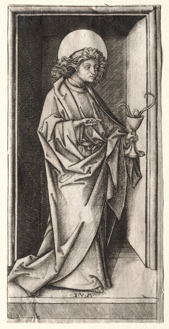 Saint Jean avec un serpent dans un calice - Israhel van Meckenem