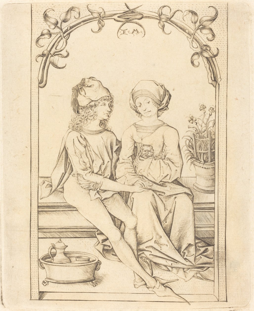 Les Amants - Israhel van Meckenem after Wenzel von Olmutz after Master of the Housebook