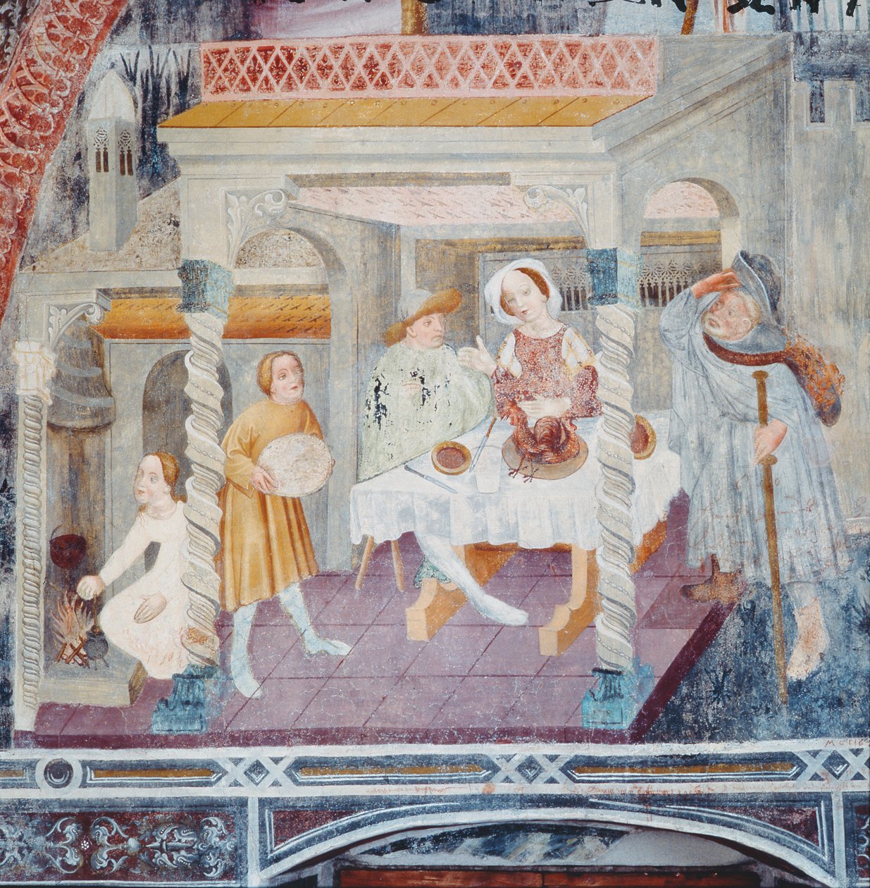 Saint Jacques entrant dans une maison pendant un repas, de l