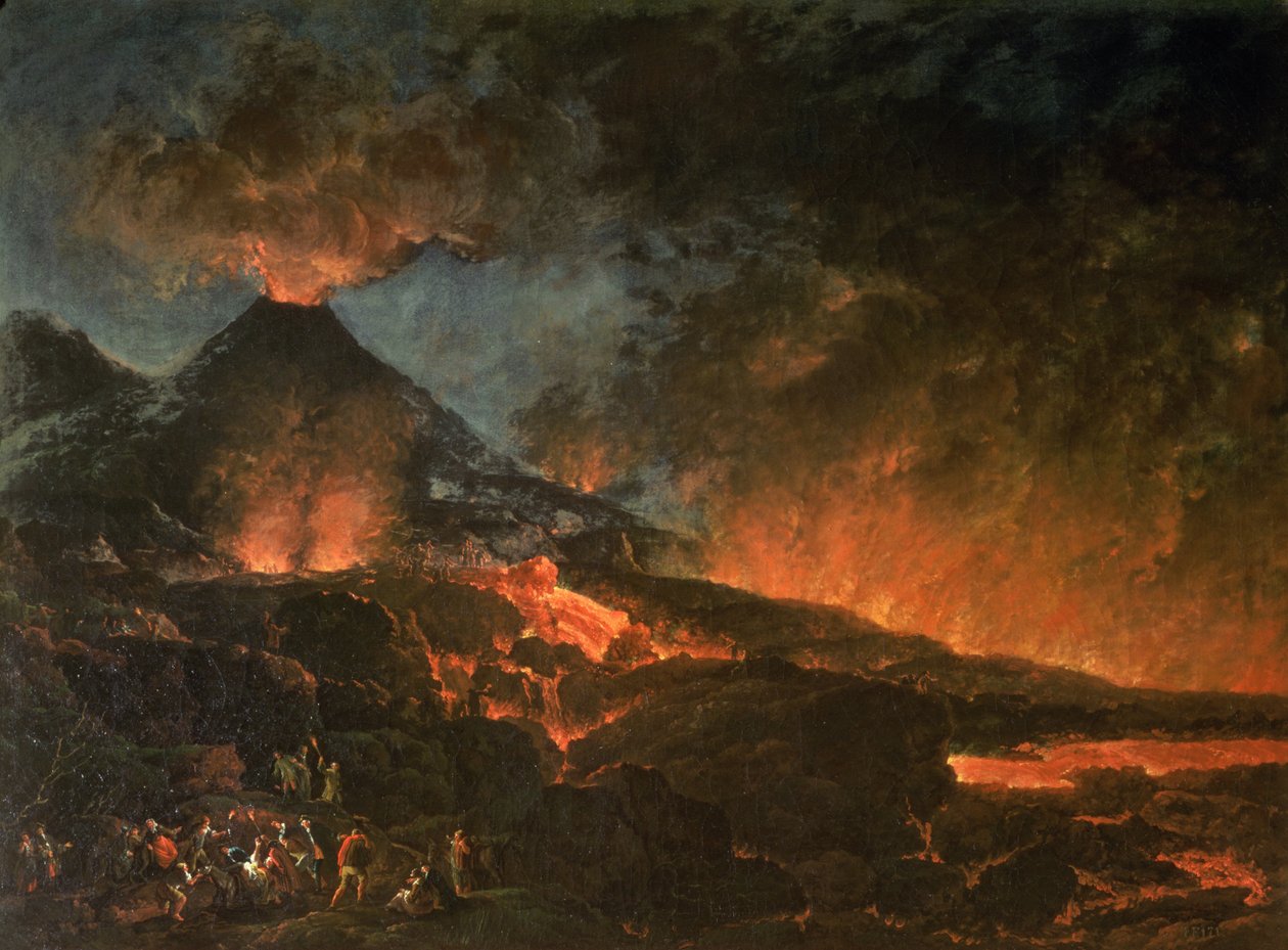 Éruption du Vésuve - Italian School